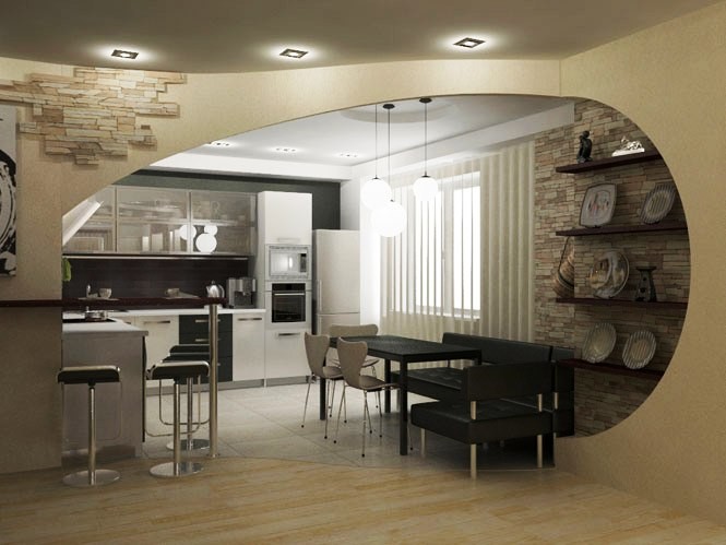 Дизайн арки для кухні з фотографіями 10 - Max Home арка в інтер'єрі кухні