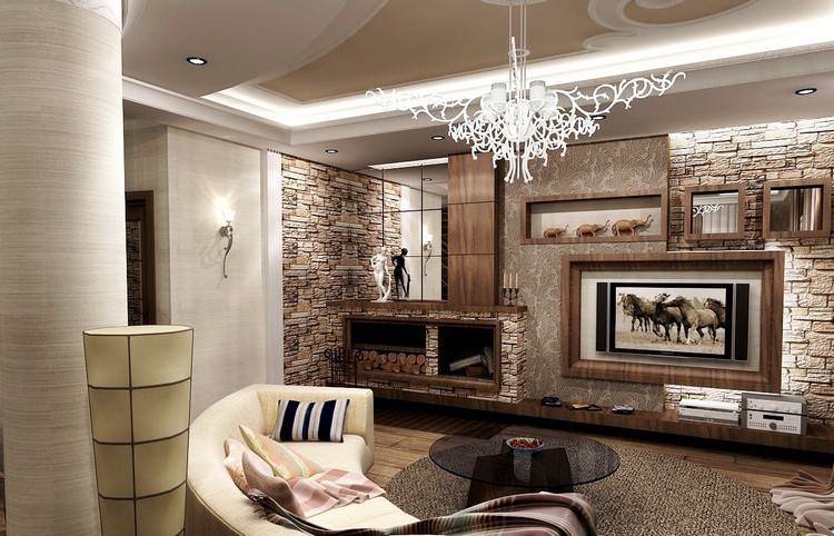 Штучний камінь в інтер'єрі вітальні: дизайнерські прийоми оздоблення та декору 26 - Max Home Штучний камінь в інтер'єрі вітальні: дизайнерські прийоми оздоблення та декору 25 - Max Home