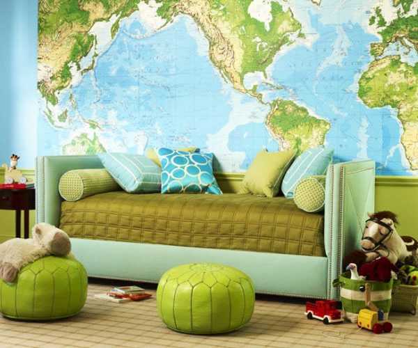 Декорування стін картами 9