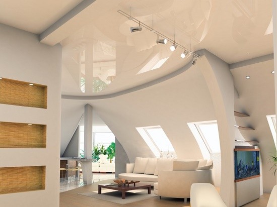Облаштування натяжних стель у мансардах 9 - Max Home натяжні стелі на мансарді