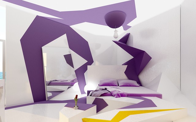 спальня у фіолетових тонах