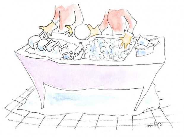 Ілюстрація миття посуду Ілюстрація миття посуду