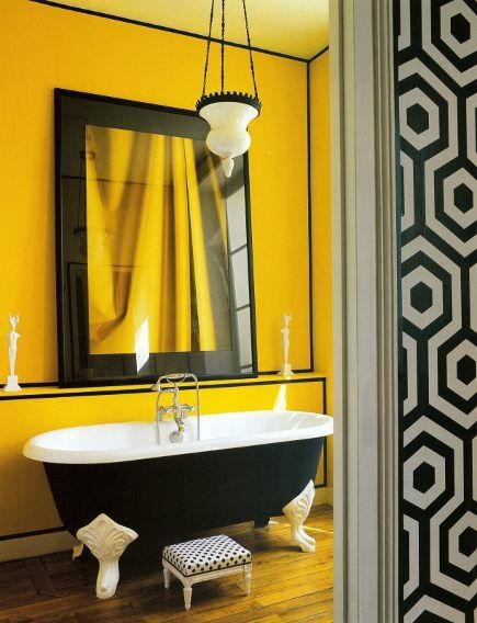 Жовтий колір у декорі ванної кімнати